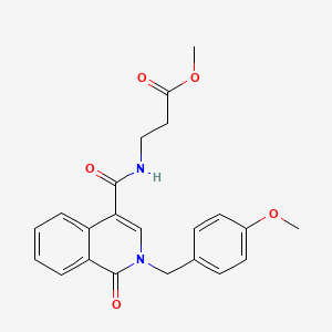 molecular formula C22H22N2O5 B11025541 methyl N-{[2-(4-methoxybenzyl)-1-oxo-1,2-dihydroisoquinolin-4-yl]carbonyl}-beta-alaninate 