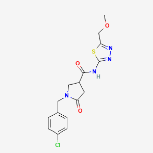 molecular formula C16H17ClN4O3S B11025543 1-(4-chlorobenzyl)-N-[(2E)-5-(methoxymethyl)-1,3,4-thiadiazol-2(3H)-ylidene]-5-oxopyrrolidine-3-carboxamide 