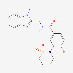 4-chloro-3-(1,1-dioxido-1,2-thiazinan-2-yl)-N-[(1-methyl-1H-benzimidazol-2-yl)methyl]benzamide