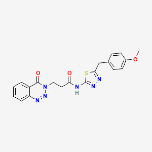 N-[(2Z)-5-(4-methoxybenzyl)-1,3,4-thiadiazol-2(3H)-ylidene]-3-(4-oxo-1,2,3-benzotriazin-3(4H)-yl)propanamide