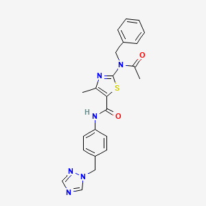 2-[acetyl(benzyl)amino]-4-methyl-N-[4-(1H-1,2,4-triazol-1-ylmethyl)phenyl]-1,3-thiazole-5-carboxamide