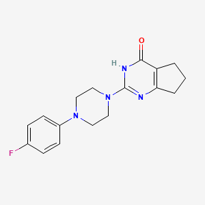 molecular formula C17H19FN4O B11025581 2-[4-(4-fluorophenyl)piperazin-1-yl]-3,5,6,7-tetrahydro-4H-cyclopenta[d]pyrimidin-4-one 