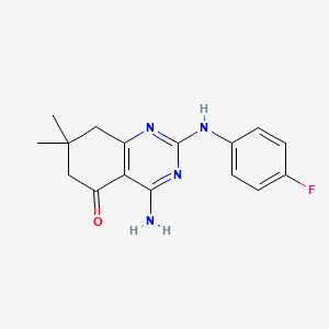 molecular formula C16H17FN4O B11025673 4-amino-2-[(4-fluorophenyl)amino]-7,7-dimethyl-7,8-dihydroquinazolin-5(6H)-one 