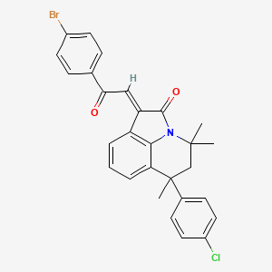 (1E)-1-[2-(4-bromophenyl)-2-oxoethylidene]-6-(4-chlorophenyl)-4,4,6-trimethyl-5,6-dihydro-4H-pyrrolo[3,2,1-ij]quinolin-2(1H)-one