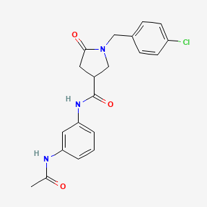 molecular formula C20H20ClN3O3 B11025705 N-[3-(acetylamino)phenyl]-1-(4-chlorobenzyl)-5-oxopyrrolidine-3-carboxamide 