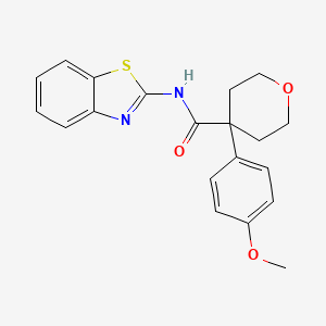 molecular formula C20H20N2O3S B11025717 N-(1,3-benzothiazol-2-yl)-4-(4-methoxyphenyl)oxane-4-carboxamide 