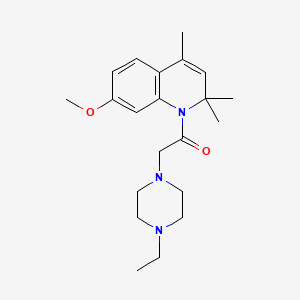 molecular formula C21H31N3O2 B11025745 2-(4-ethylpiperazin-1-yl)-1-(7-methoxy-2,2,4-trimethylquinolin-1(2H)-yl)ethanone 