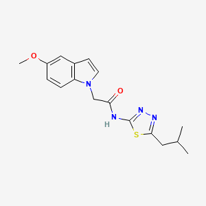 2-(5-methoxy-1H-indol-1-yl)-N-[(2E)-5-(2-methylpropyl)-1,3,4-thiadiazol-2(3H)-ylidene]acetamide