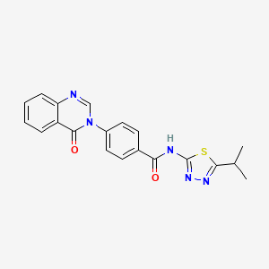 4-(4-oxoquinazolin-3(4H)-yl)-N-[(2Z)-5-(propan-2-yl)-1,3,4-thiadiazol-2(3H)-ylidene]benzamide