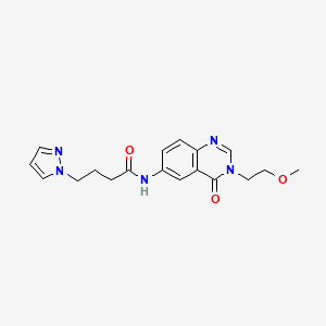 N-[3-(2-methoxyethyl)-4-oxo-3,4-dihydroquinazolin-6-yl]-4-(1H-pyrazol-1-yl)butanamide