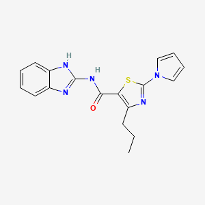 N-(1,3-dihydro-2H-benzimidazol-2-ylidene)-4-propyl-2-(1H-pyrrol-1-yl)-1,3-thiazole-5-carboxamide