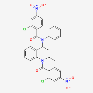 molecular formula C30H22Cl2N4O6 B11025824 2-chloro-N-{1-[(2-chloro-4-nitrophenyl)carbonyl]-2-methyl-1,2,3,4-tetrahydroquinolin-4-yl}-4-nitro-N-phenylbenzamide 