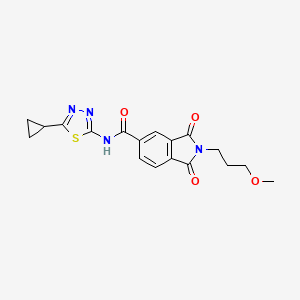 N-[(2E)-5-cyclopropyl-1,3,4-thiadiazol-2(3H)-ylidene]-2-(3-methoxypropyl)-1,3-dioxo-2,3-dihydro-1H-isoindole-5-carboxamide