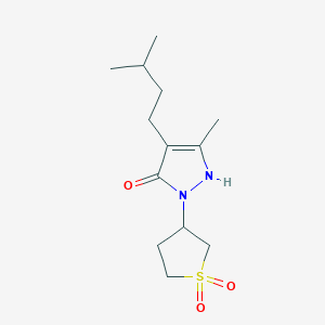 molecular formula C13H22N2O3S B11025858 1-(1,1-dioxidotetrahydrothiophen-3-yl)-3-methyl-4-(3-methylbutyl)-1H-pyrazol-5-ol 