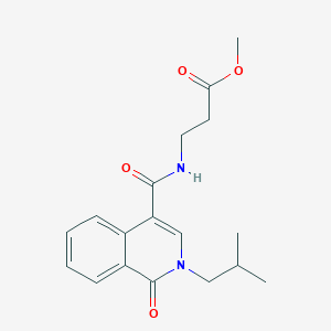 molecular formula C18H22N2O4 B11025871 methyl N-{[2-(2-methylpropyl)-1-oxo-1,2-dihydroisoquinolin-4-yl]carbonyl}-beta-alaninate 