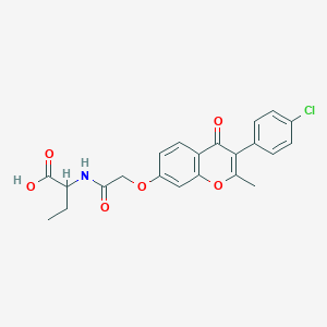 2-[({[3-(4-chlorophenyl)-2-methyl-4-oxo-4H-chromen-7-yl]oxy}acetyl)amino]butanoic acid