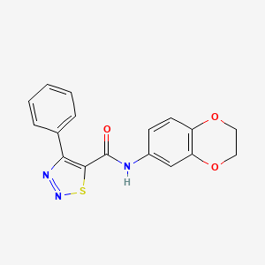 molecular formula C17H13N3O3S B11025894 N-(2,3-dihydro-1,4-benzodioxin-6-yl)-4-phenyl-1,2,3-thiadiazole-5-carboxamide 