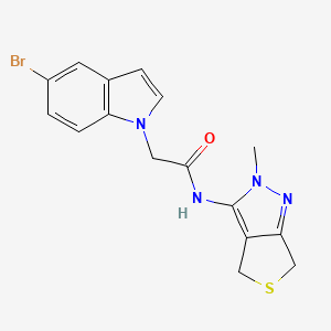 2-(5-bromo-1H-indol-1-yl)-N-(2-methyl-2,6-dihydro-4H-thieno[3,4-c]pyrazol-3-yl)acetamide