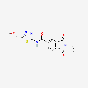 molecular formula C17H18N4O4S B11025944 N-[(2E)-5-(methoxymethyl)-1,3,4-thiadiazol-2(3H)-ylidene]-2-(2-methylpropyl)-1,3-dioxo-2,3-dihydro-1H-isoindole-5-carboxamide 