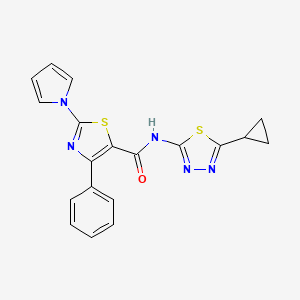 N-[(2Z)-5-cyclopropyl-1,3,4-thiadiazol-2(3H)-ylidene]-4-phenyl-2-(1H-pyrrol-1-yl)-1,3-thiazole-5-carboxamide