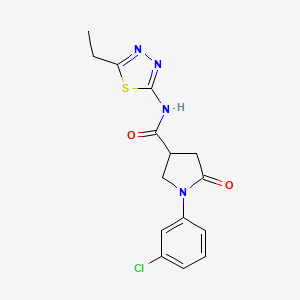 1-(3-chlorophenyl)-N-(5-ethyl-1,3,4-thiadiazol-2-yl)-5-oxopyrrolidine-3-carboxamide