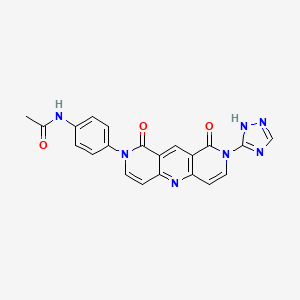 molecular formula C21H15N7O3 B11026040 N-{4-[1,9-dioxo-8-(1H-1,2,4-triazol-5-yl)-8,9-dihydropyrido[4,3-b][1,6]naphthyridin-2(1H)-yl]phenyl}acetamide 