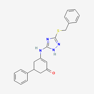 3-{[3-(benzylsulfanyl)-1H-1,2,4-triazol-5-yl]amino}-5-phenylcyclohex-2-en-1-one