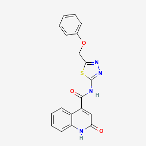 2-hydroxy-N-[(2E)-5-(phenoxymethyl)-1,3,4-thiadiazol-2(3H)-ylidene]quinoline-4-carboxamide