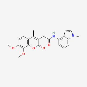 molecular formula C23H22N2O5 B11026125 2-(7,8-dimethoxy-4-methyl-2-oxo-2H-chromen-3-yl)-N-(1-methyl-1H-indol-4-yl)acetamide 