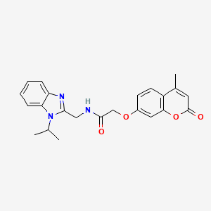 2-[(4-methyl-2-oxo-2H-chromen-7-yl)oxy]-N-{[1-(propan-2-yl)-1H-benzimidazol-2-yl]methyl}acetamide