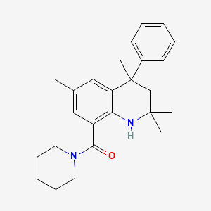 molecular formula C25H32N2O B11026140 Piperidin-1-yl(2,2,4,6-tetramethyl-4-phenyl-1,2,3,4-tetrahydroquinolin-8-yl)methanone 