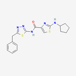 N-[(2E)-5-benzyl-1,3,4-thiadiazol-2(3H)-ylidene]-2-(cyclopentylamino)-1,3-thiazole-4-carboxamide