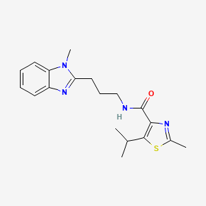 2-methyl-N-[3-(1-methyl-1H-benzimidazol-2-yl)propyl]-5-(propan-2-yl)-1,3-thiazole-4-carboxamide