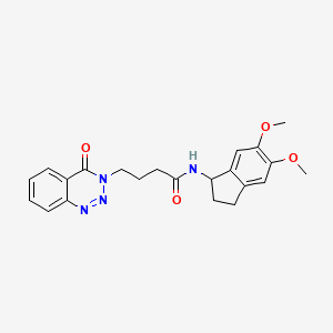 N-(5,6-dimethoxy-2,3-dihydro-1H-inden-1-yl)-4-(4-oxo-1,2,3-benzotriazin-3(4H)-yl)butanamide