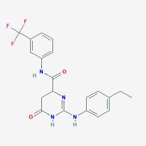 molecular formula C20H19F3N4O2 B11026257 2-[(4-ethylphenyl)amino]-6-oxo-N-[3-(trifluoromethyl)phenyl]-3,4,5,6-tetrahydropyrimidine-4-carboxamide 