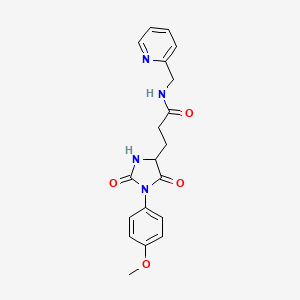 3-[1-(4-methoxyphenyl)-2,5-dioxoimidazolidin-4-yl]-N-(pyridin-2-ylmethyl)propanamide