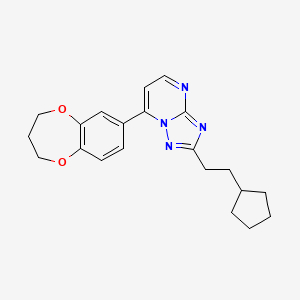 2-(2-cyclopentylethyl)-7-(3,4-dihydro-2H-1,5-benzodioxepin-7-yl)[1,2,4]triazolo[1,5-a]pyrimidine