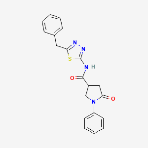 molecular formula C20H18N4O2S B11026287 N-(5-benzyl-1,3,4-thiadiazol-2-yl)-5-oxo-1-phenylpyrrolidine-3-carboxamide 