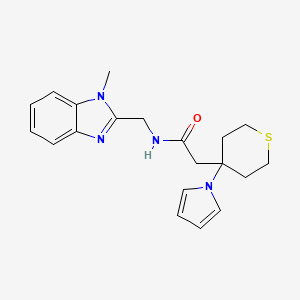 N-[(1-methyl-1H-benzimidazol-2-yl)methyl]-2-[4-(1H-pyrrol-1-yl)tetrahydro-2H-thiopyran-4-yl]acetamide