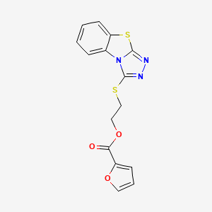 2-([1,2,4]Triazolo[3,4-b][1,3]benzothiazol-3-ylthio)ethyl 2-furoate