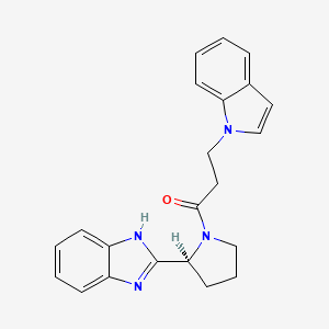 1-[(2S)-2-(1H-benzimidazol-2-yl)pyrrolidin-1-yl]-3-(1H-indol-1-yl)propan-1-one