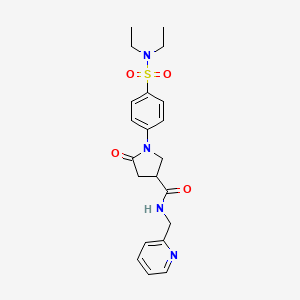 1-[4-(diethylsulfamoyl)phenyl]-5-oxo-N-(pyridin-2-ylmethyl)pyrrolidine-3-carboxamide