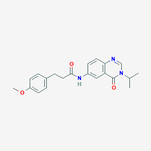 molecular formula C21H23N3O3 B11026339 3-(4-methoxyphenyl)-N-[4-oxo-3-(propan-2-yl)-3,4-dihydroquinazolin-6-yl]propanamide 