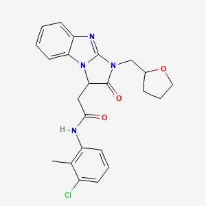 molecular formula C23H23ClN4O3 B11026362 N-(3-chloro-2-methylphenyl)-2-[2-oxo-1-(tetrahydrofuran-2-ylmethyl)-2,3-dihydro-1H-imidazo[1,2-a]benzimidazol-3-yl]acetamide 