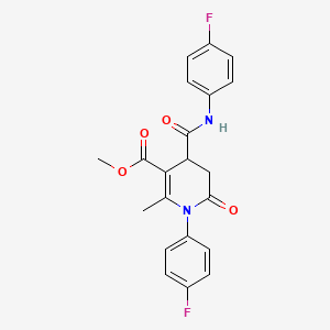 molecular formula C21H18F2N2O4 B11026379 Methyl 1-(4-fluorophenyl)-4-[(4-fluorophenyl)carbamoyl]-2-methyl-6-oxo-1,4,5,6-tetrahydropyridine-3-carboxylate 