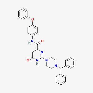 2-[4-(diphenylmethyl)piperazin-1-yl]-6-oxo-N-(4-phenoxyphenyl)-3,4,5,6-tetrahydropyrimidine-4-carboxamide