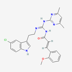 (2E)-N-{(E)-{[2-(5-chloro-1H-indol-3-yl)ethyl]amino}[(4,6-dimethylpyrimidin-2-yl)amino]methylidene}-3-(2-methoxyphenyl)prop-2-enamide