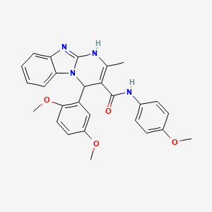 molecular formula C27H26N4O4 B11026412 4-(2,5-dimethoxyphenyl)-N-(4-methoxyphenyl)-2-methyl-1,4-dihydropyrimido[1,2-a]benzimidazole-3-carboxamide 