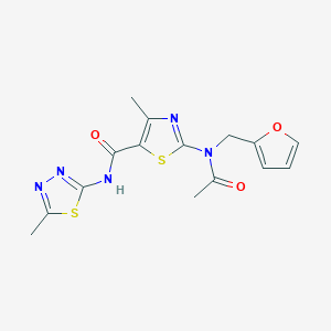 2-[acetyl(furan-2-ylmethyl)amino]-4-methyl-N-[(2E)-5-methyl-1,3,4-thiadiazol-2(3H)-ylidene]-1,3-thiazole-5-carboxamide