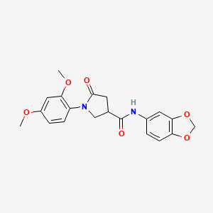 N-(1,3-benzodioxol-5-yl)-1-(2,4-dimethoxyphenyl)-5-oxopyrrolidine-3-carboxamide